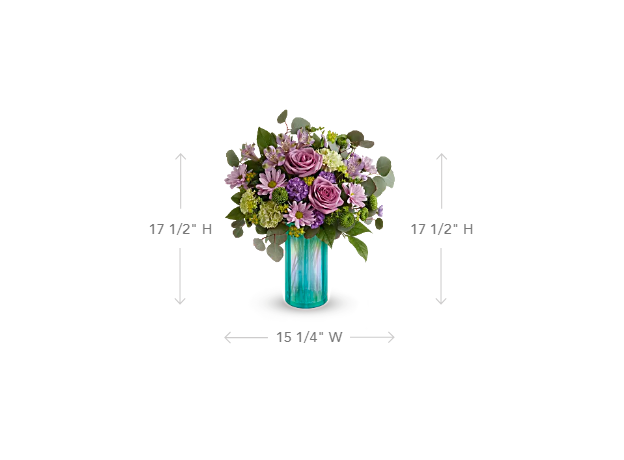 Lush Purple Dream Bouquet size